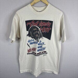 Vintage You Cant Ignore The Rat Public Health Graphic T Shirt 90s Single Stitch